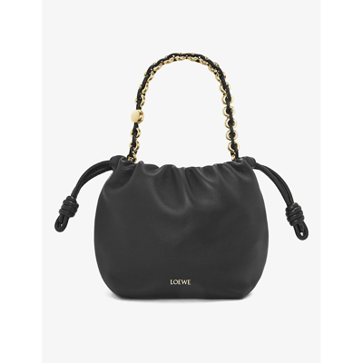 Shop Loewe Womens Black Flamenco Mini Leather Clutch Bag