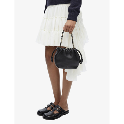 Shop Loewe Womens Black Flamenco Mini Leather Clutch Bag