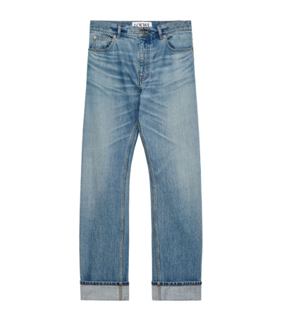 Shop Loewe Straight Jeans In Blue