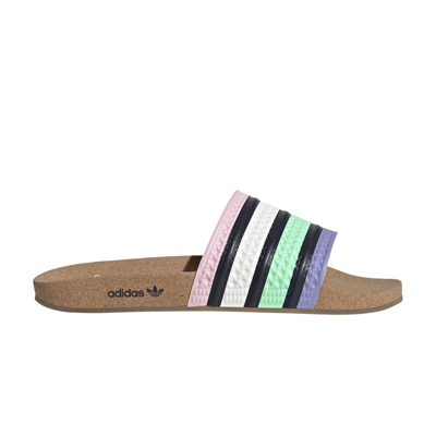 Pre-owned Adidas Originals Adilette Slide 'cork - Pulse Mint Legend Ink' In Blue