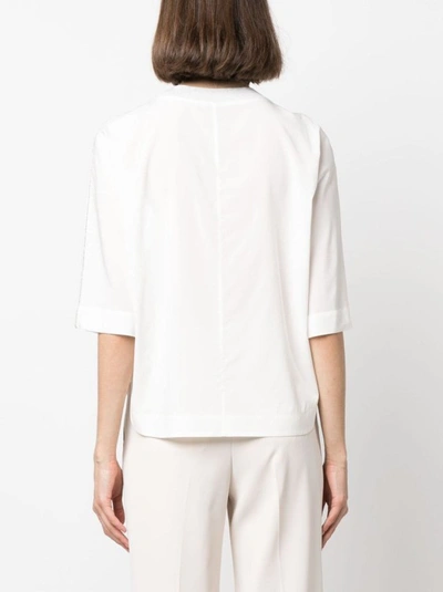 Shop Peserico Appliqué-detail Half-sleeve T-shirt In White