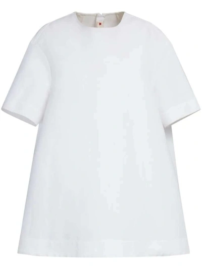 Marni Crewneck Mini T-shirt Dress In White