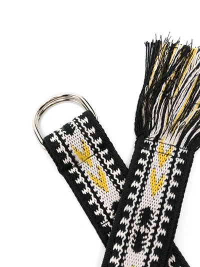Shop Isabel Marant Weave Patterned Jacquard Belt In Black