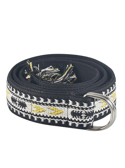 Shop Isabel Marant Weave Patterned Jacquard Belt In Black