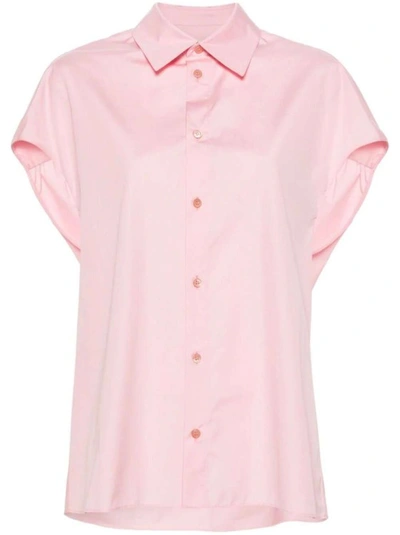 Shop Marni Pink Sleeveless Cotton Shirt In Neutrals