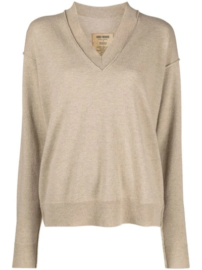 Shop Uma Wang V-neck Cashmere Sweater In Neutrals