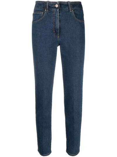 Shop Peserico High-waist Cotton Denim Jeans In Green