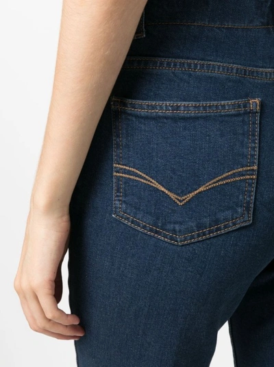 Shop Peserico High-waist Cotton Denim Jeans In Green