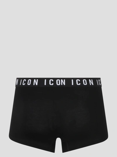 Shop Dsquared2 Be Icon Trunks In Black