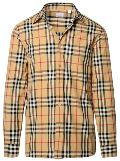 Shop Burberry Beige Cotton Shirt In Brown