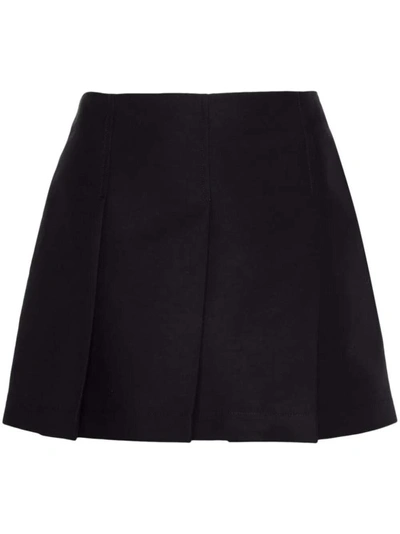 Shop Marni Pleated Cotton Skirt In Black