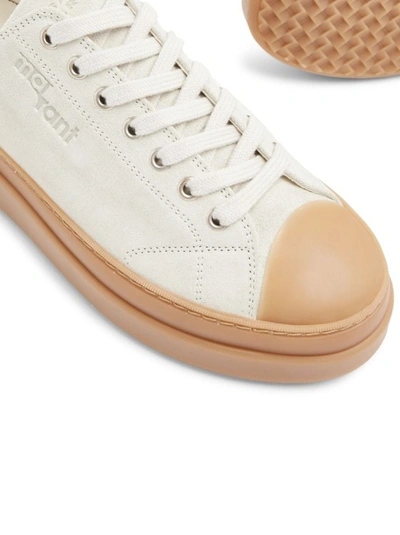 Shop Isabel Marant Logo-embossed Low-top Sneakers In White