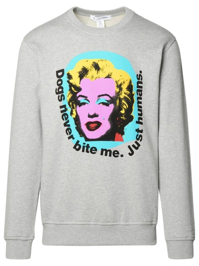 Shop Comme Des Garçons Marilyn Monroe' Grey Cotton Sweatshirt In White
