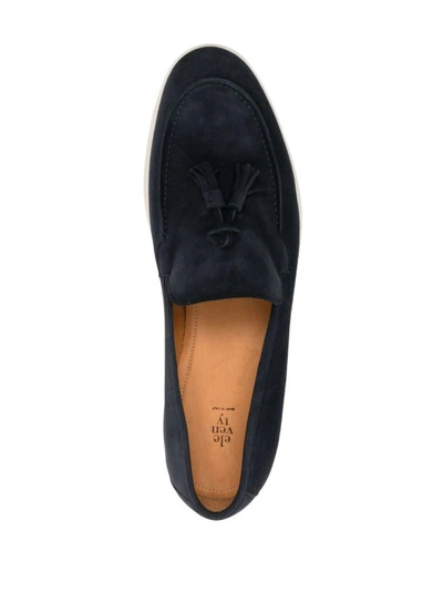 Shop Eleventy Tassel-detail Almond-toe Loafers In Black