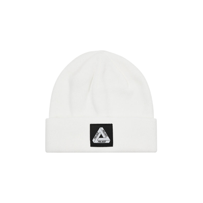Pre-owned Palace Tri-ferg Patch Beanie 'white'