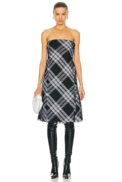 Burberry Midi Dress With Check Pattern In Monochrome