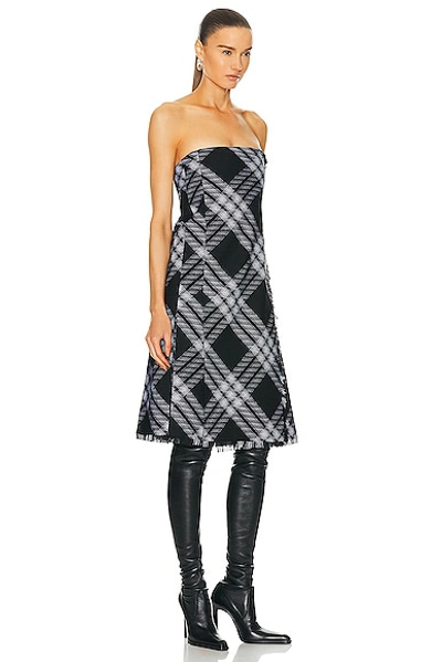 Shop Burberry Strapless Dress In Monochrome