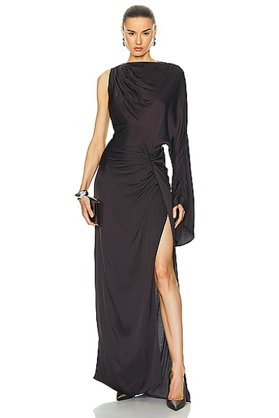 Shop L'academie By Marianna Cassia Gown In Dark Brown