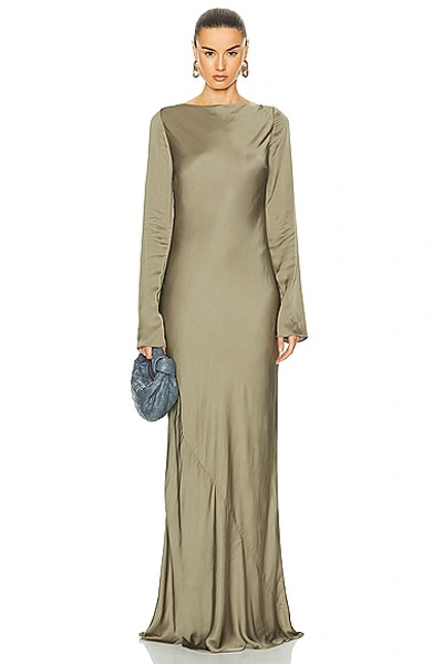 Shop L'academie By Marianna Benita Gown In Dark Sage Green