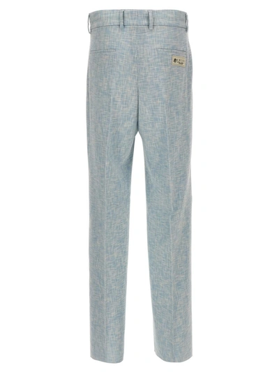 Shop Amiri 'cross Hatch Dbl Plt' Pants In Blue