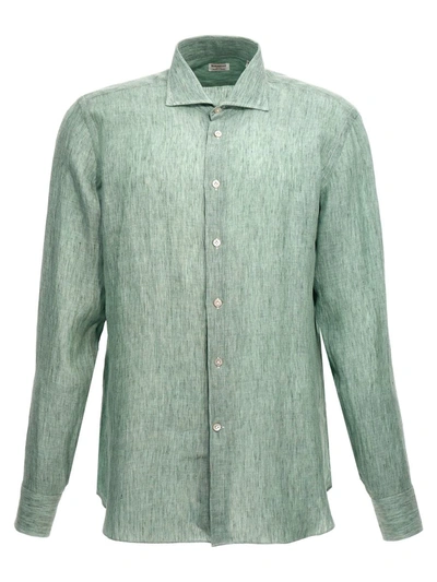 Shop Borriello Linen Shirt In Green
