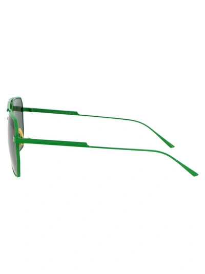 Shop Bottega Veneta Sunglasses In 006 Green Green Green