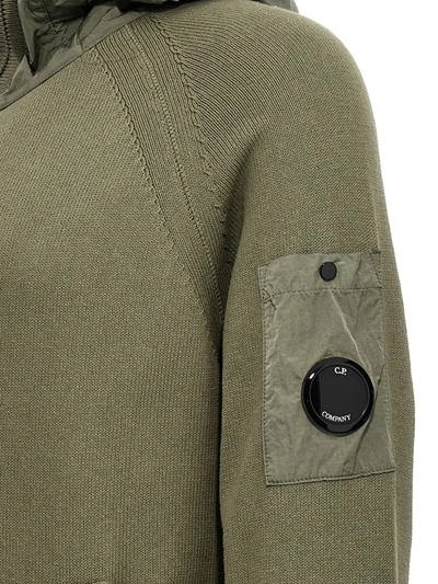 Shop C.p. Company 'mixed' Cardigan In Green