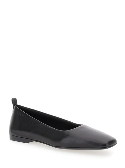 Shop Vagabond 'delia' Black Ballet Flats With Squared Toe In Leather Woman