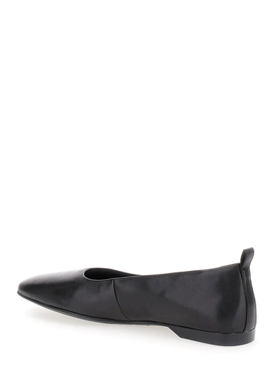 Shop Vagabond 'delia' Black Ballet Flats With Squared Toe In Leather Woman