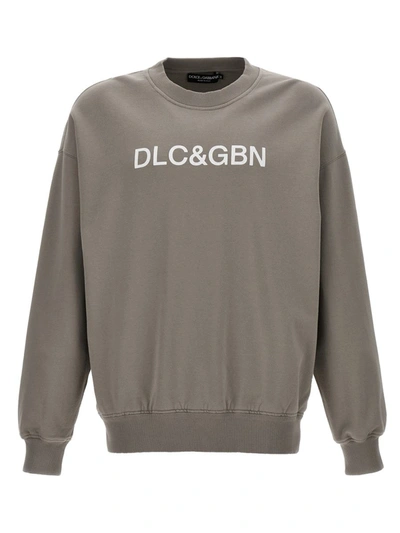 Shop Dolce & Gabbana Logo Print Sweatshirt In Gray