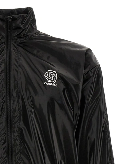 Shop Doublet 'laminate Track' Jacket In White/black