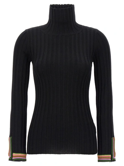 Shop Etro Ribbed Sweater In Black
