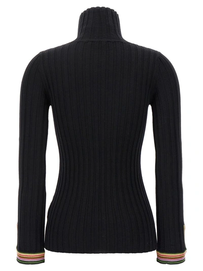 Shop Etro Ribbed Sweater In Black