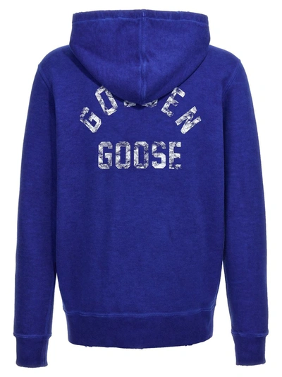 Shop Golden Goose 'luca' Hoodie In Blue