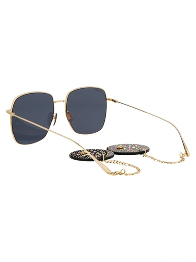 Shop Gucci Sunglasses In 009 Gold Gold Grey