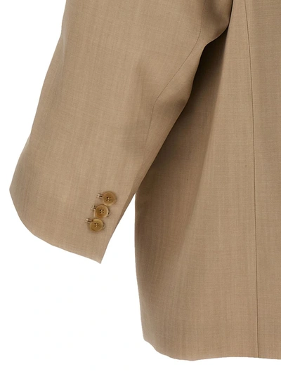 Shop Hed Mayner Double-breasted Wool Blazer In Beige