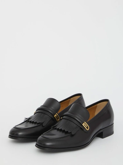 Shop Gucci Mirrored G Loafers In Black