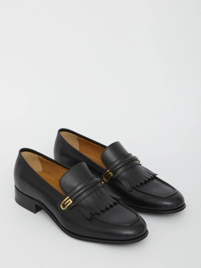 Shop Gucci Mirrored G Loafers In Black