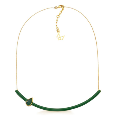 Shop M. Dolores Colors Necklace Green Agate/ Green Enamel In Not Applicable