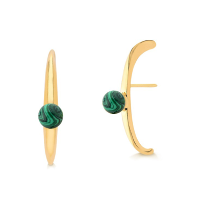Shop M. Dolores Pupila Earing Malachite In Not Applicable