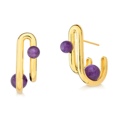 Shop M. Dolores Redot Earring Amethyst In Not Applicable