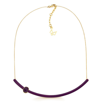Shop M. Dolores Colors Necklace Amethyst / Purple Enamel In Not Applicable