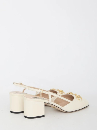 Shop Gucci Slingback With Horsebit In White