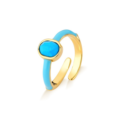 Shop M. Dolores Colors Ring Turquoise Howlite/ Blue Enamel