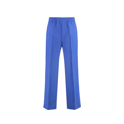 Shop Gucci Wool Pants In Blue