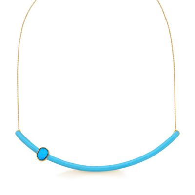 Shop M. Dolores Colors Necklace Turquoise Howlite/ Blue Enamel In Not Applicable