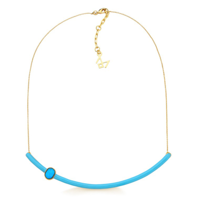 Shop M. Dolores Colors Necklace Turquoise Howlite/ Blue Enamel In Not Applicable