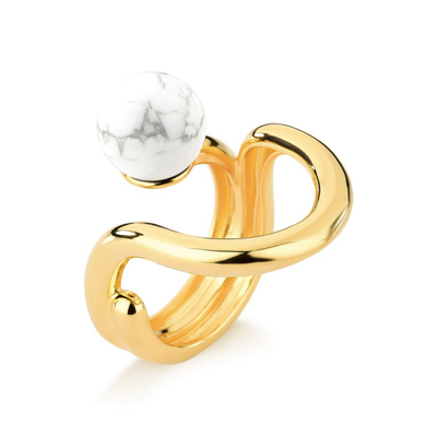 Shop M. Dolores Redot Ring Natural Howlite In Not Applicable