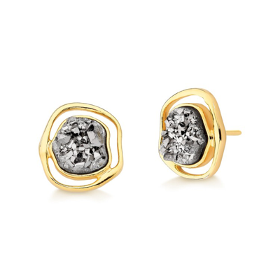 Shop M. Dolores Soleil Baby Earring Platinum Druzy In Not Applicable