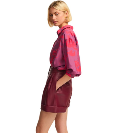 Shop Essentiel Antwerp Forgetmenot Fuchsia Shirt In Burgundy